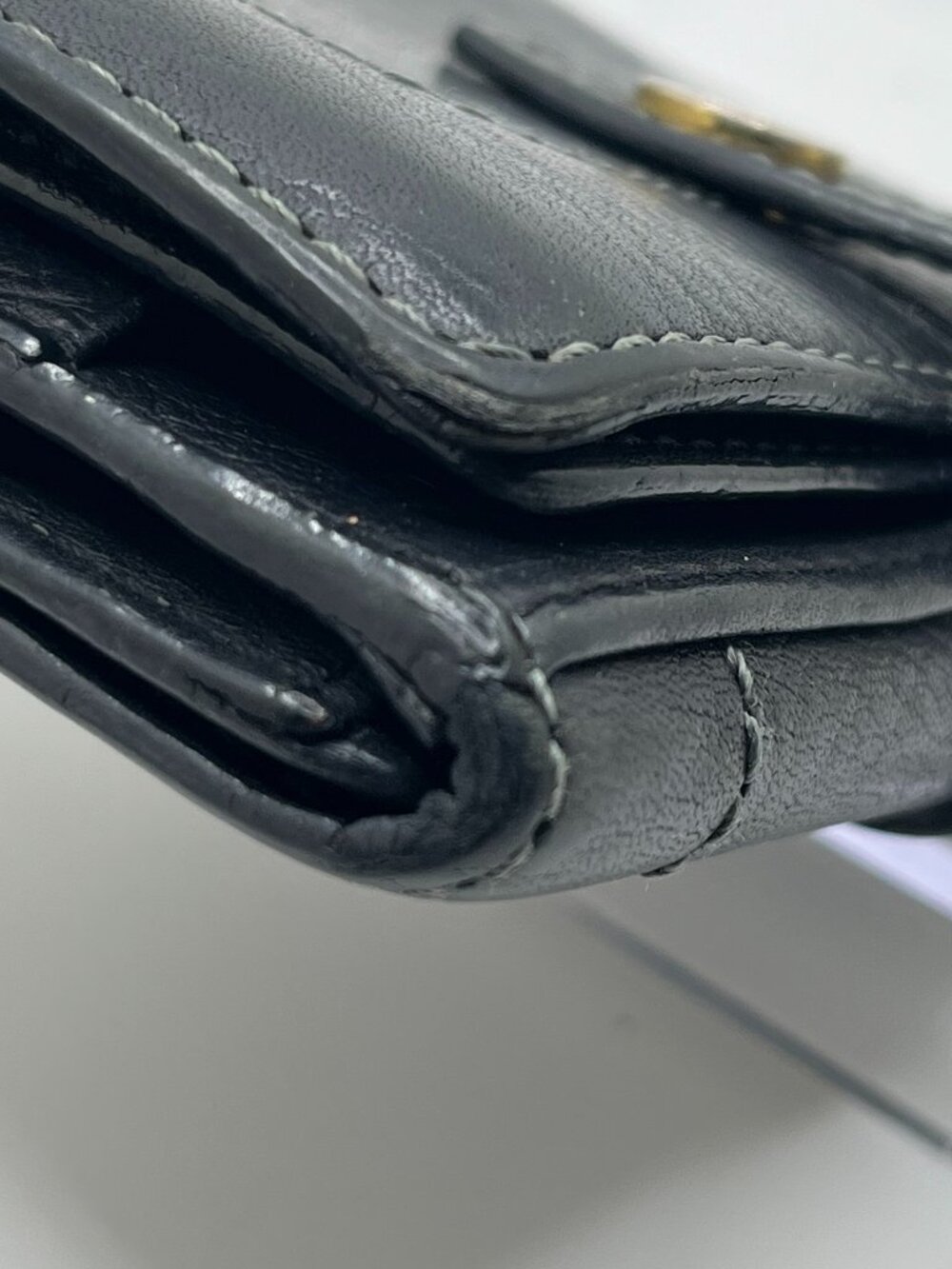 Vintage Celine Black Leather Compact Wallet - Picture 4 of 11